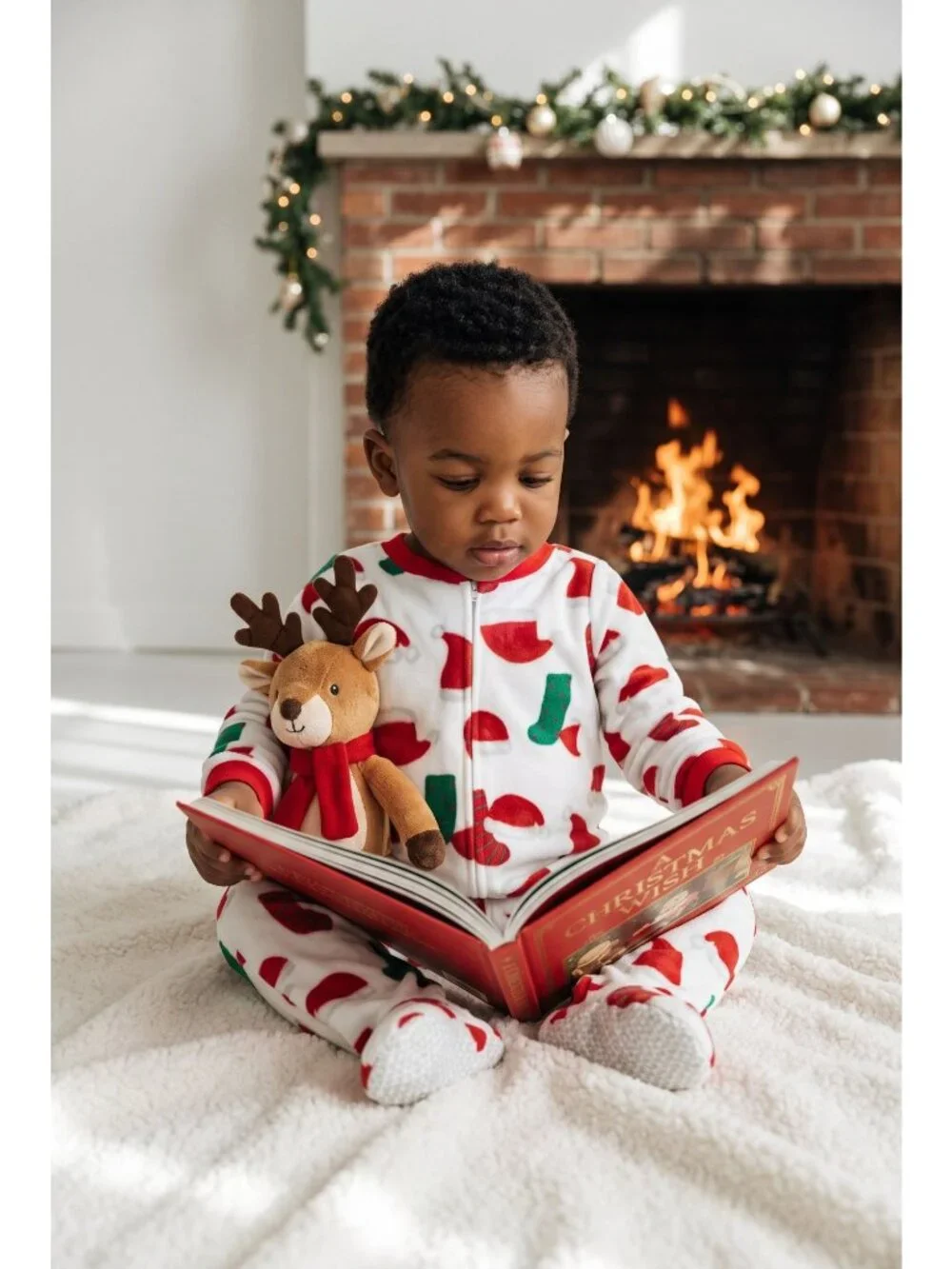 Carter's Santa Fleece Footie Pajamas 18M Christmas Zip Sleeper NWOT Toddler